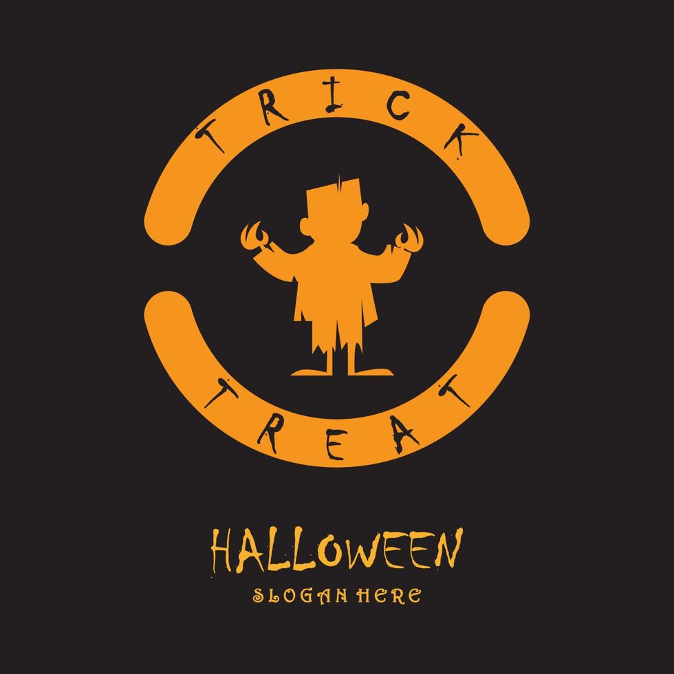 logotipo de halloween con plantilla de eslogan vector