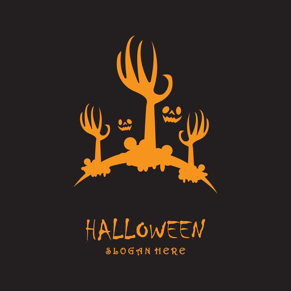 logotipo de halloween con plantilla de eslogan vector