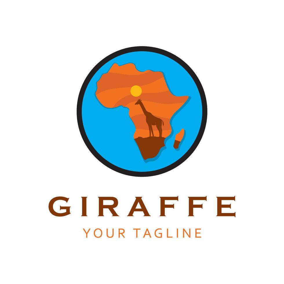 creative  giraffe logo with slogan template vector