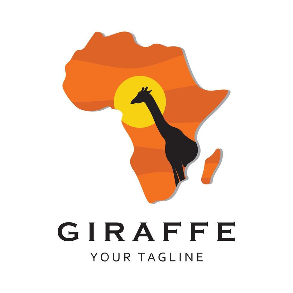 creative  giraffe logo with slogan template vector