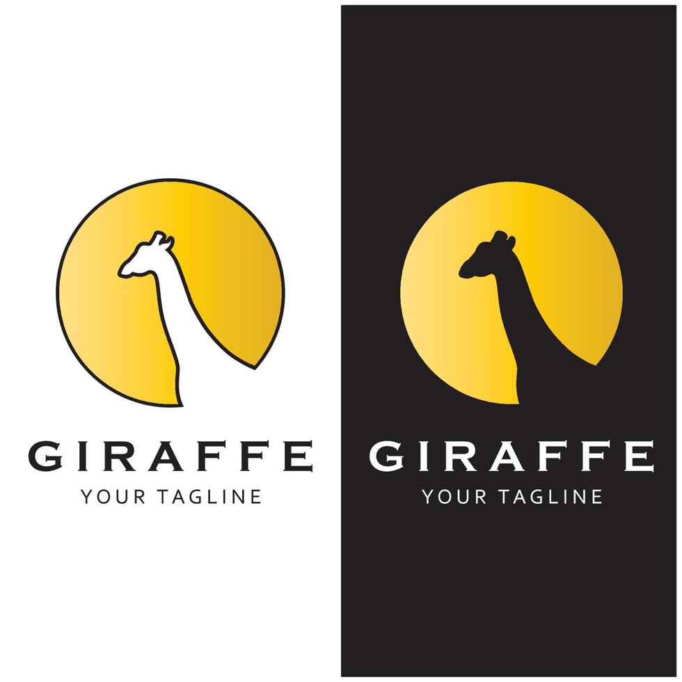 logotipo de jirafa creativa con plantilla de eslogan vector