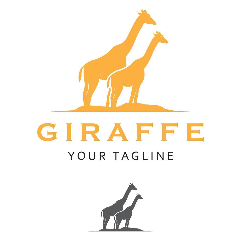 creative  giraffe logo with slogan template vector