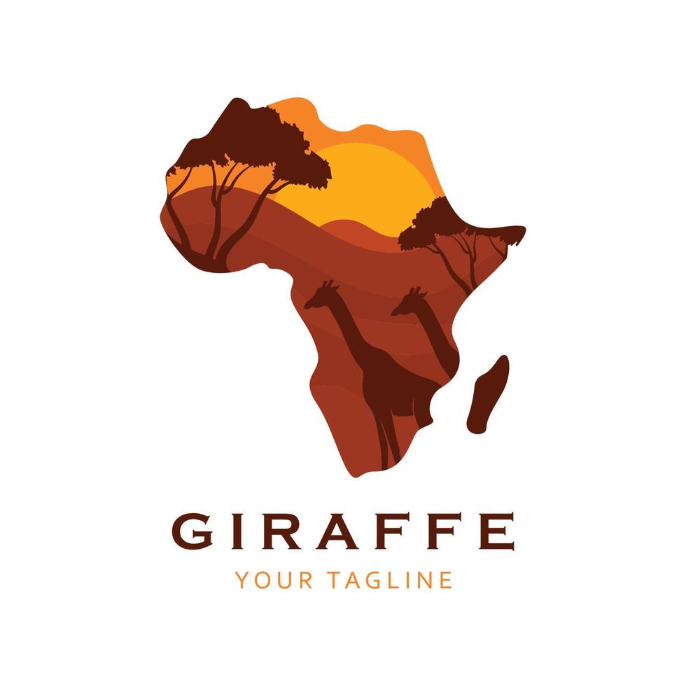 creative  giraffe logo with slogan template vector