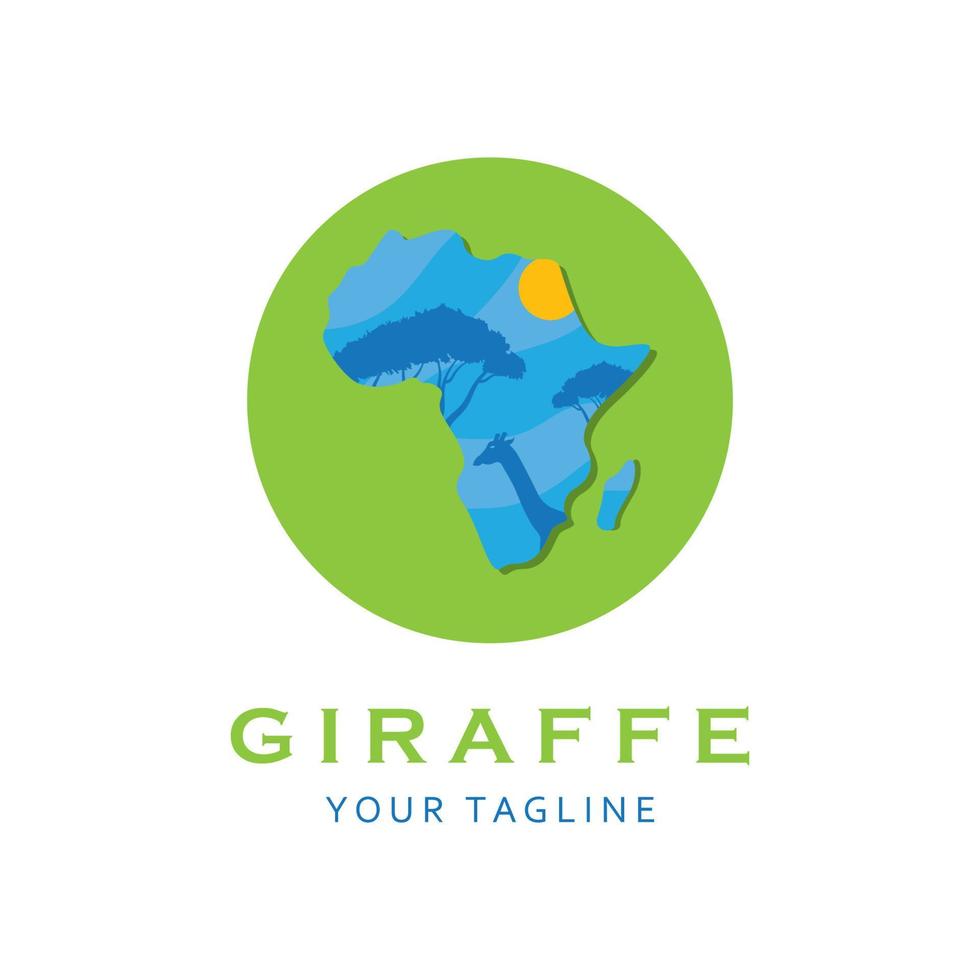 creative  giraffe logo with slogan template vector