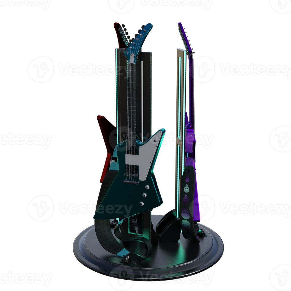 Rendu 3D d'accessoires de guitare png