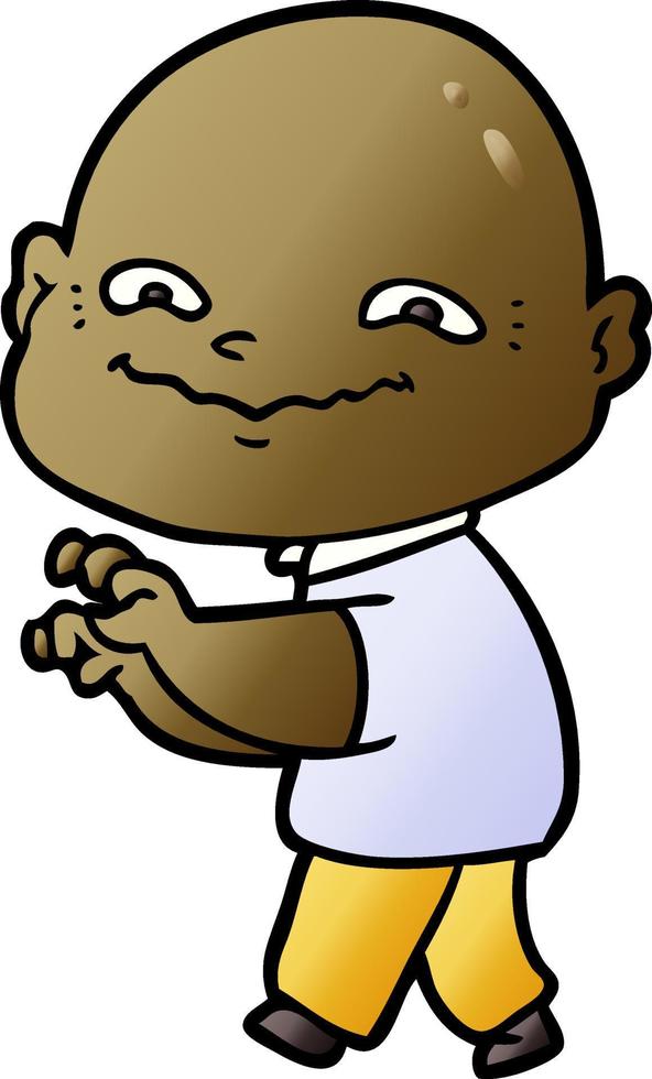 cartoon creepy guy vector