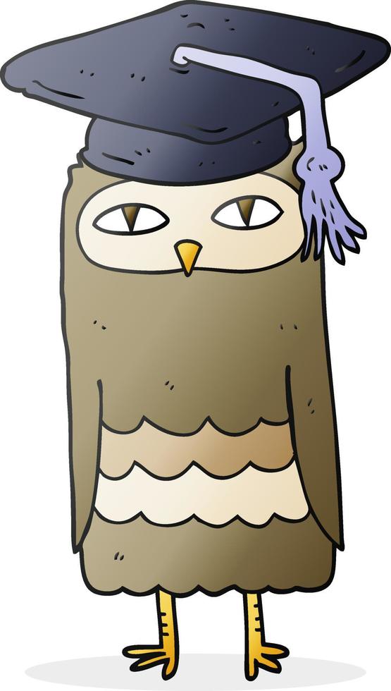 freehand drawn cartoon wise owl vector