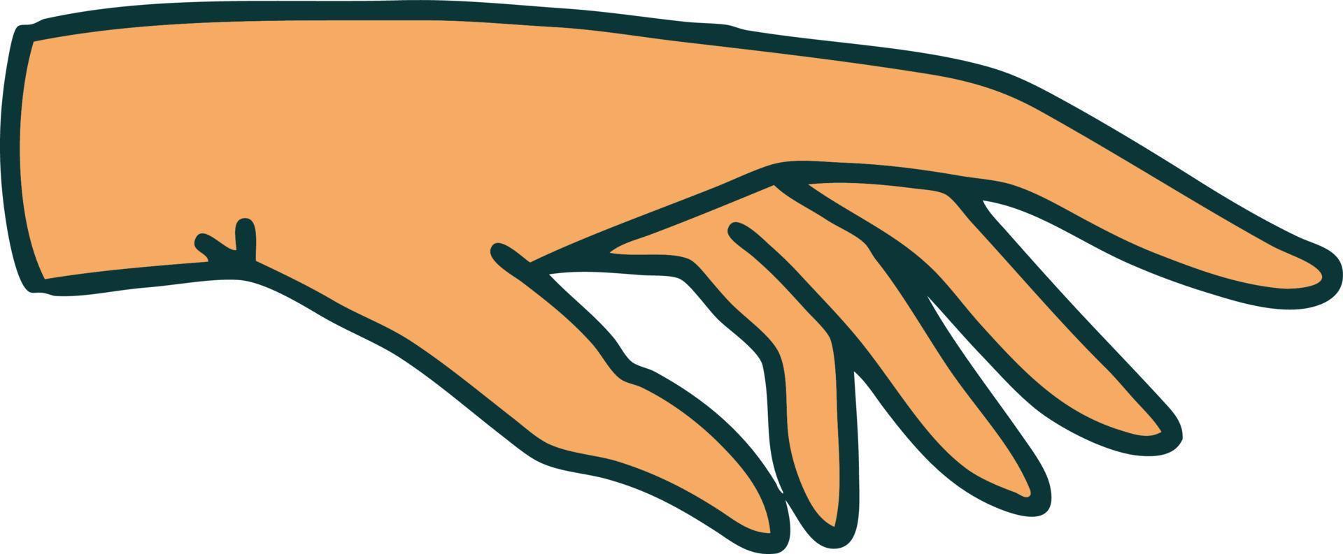 iconic tattoo style image of a hand vector