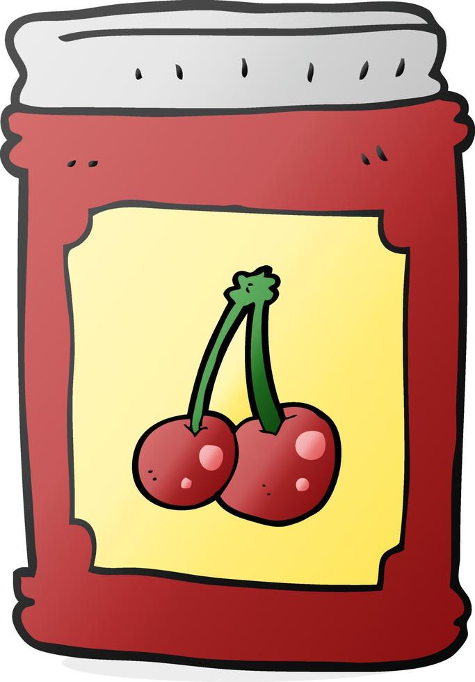 freehand drawn cartoon cherry jam jar vector