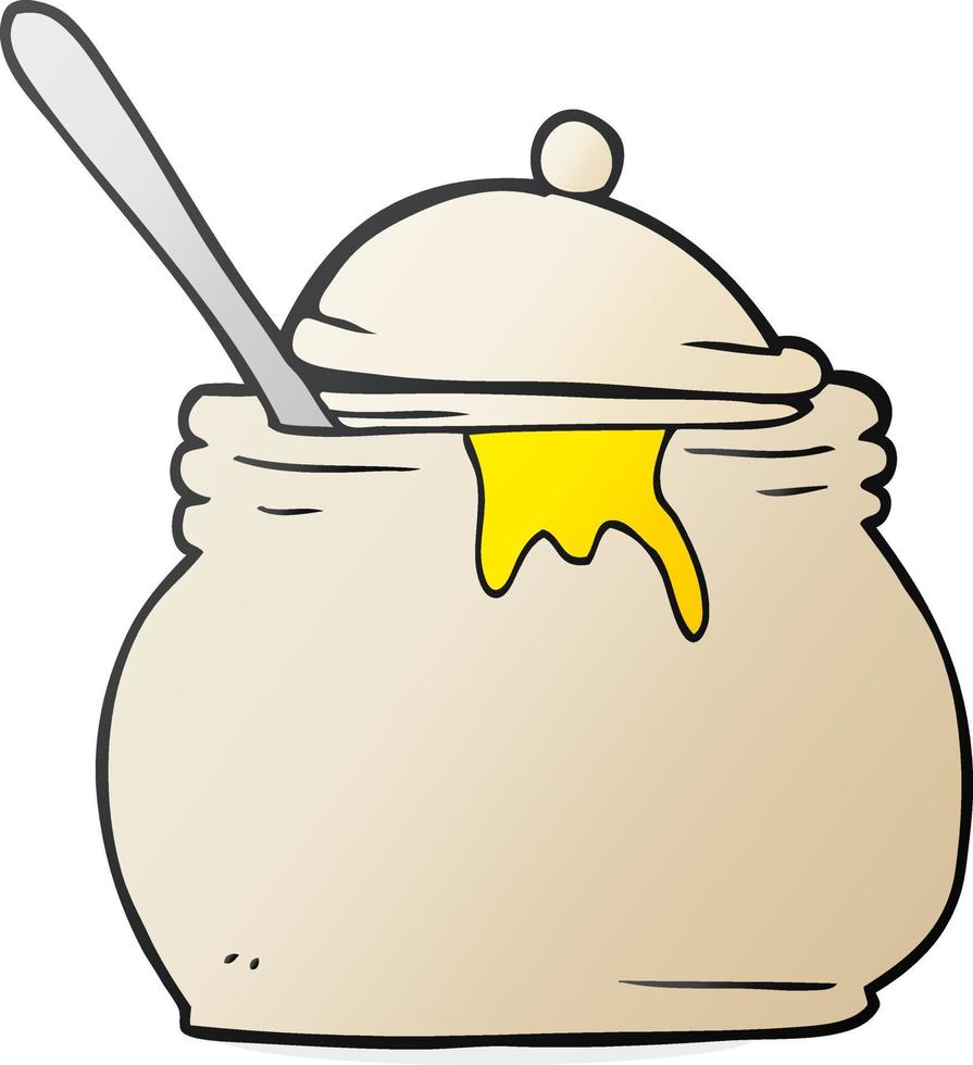 freehand drawn cartoon mustard pot vector
