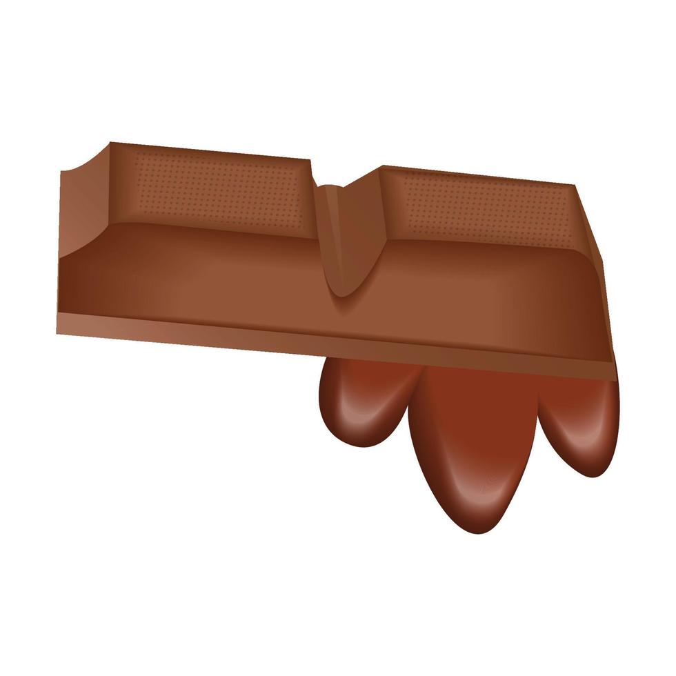 barras de chocolate y chocolate derretido vector