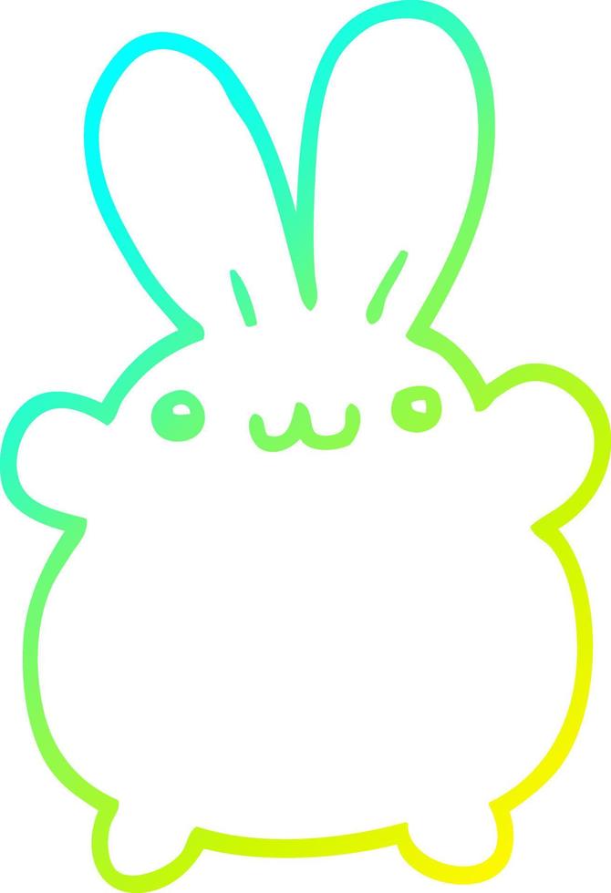 cold gradient line drawing cartoon rabbit vector