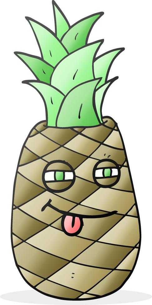 Piña de dibujos animados dibujados a mano alzada vector