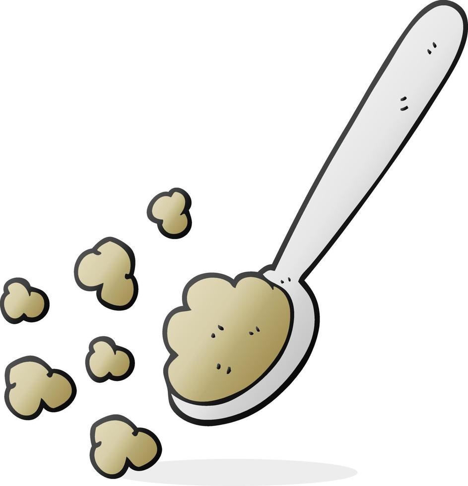 freehand drawn cartoon spoonful of food vector