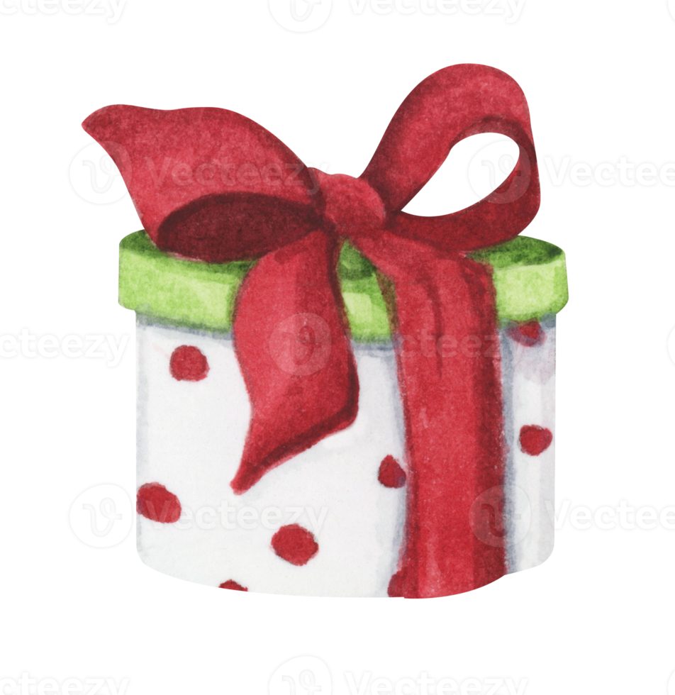 Watercolor drawing Christmas gift boxes with bows, Present box. png