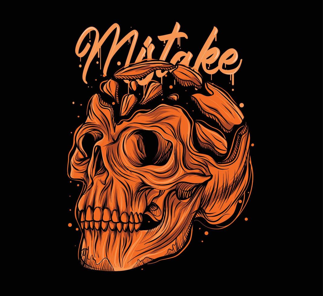 skull design with a mistake written on the shirt which suits you vector