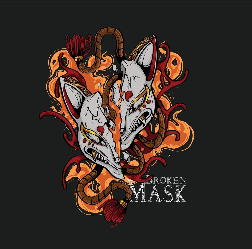 cat's head broken mask cool distro vector