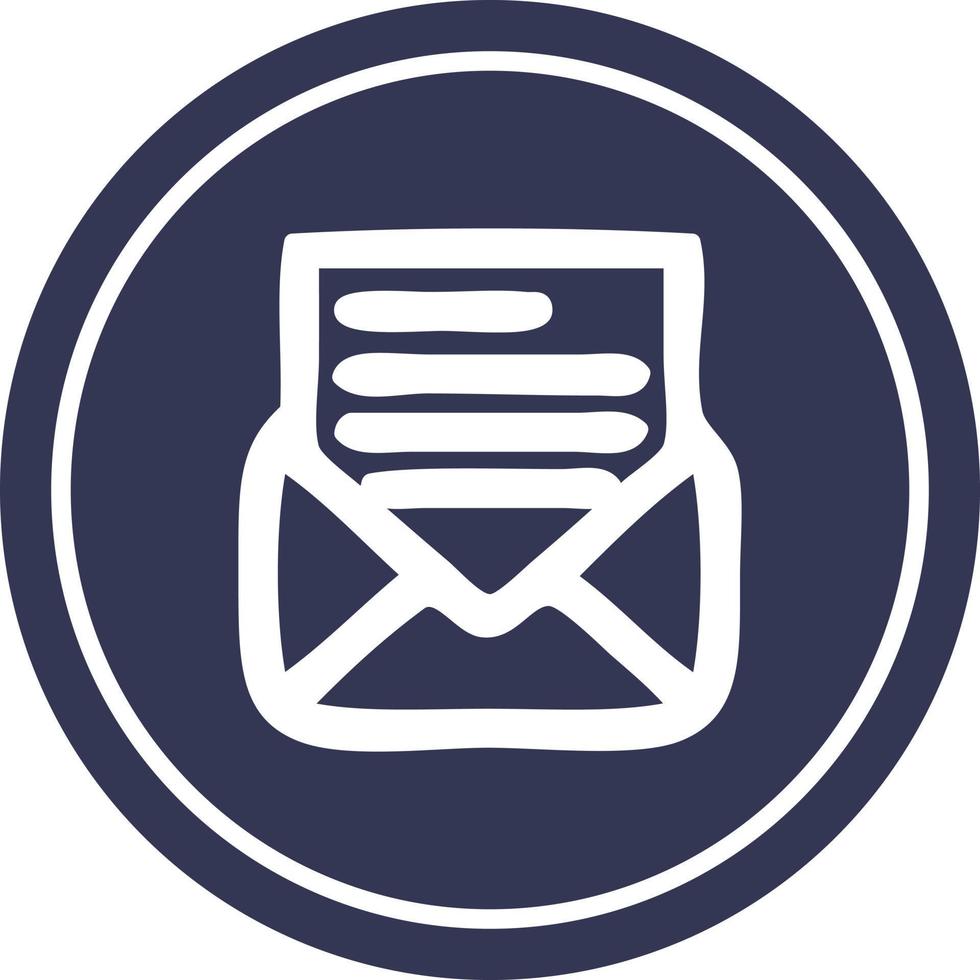 envelope letter circular icon vector