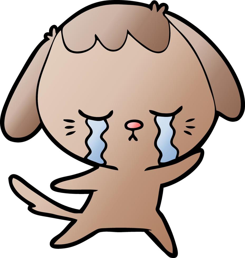 cartoon crying dog vector