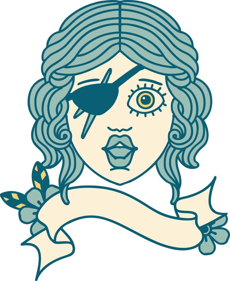 Retro Tattoo Style human rogue character face vector