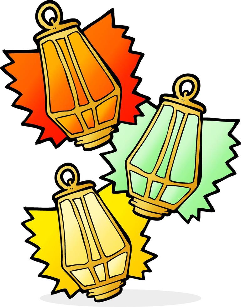 freehand drawn cartoon christmas lanterns vector