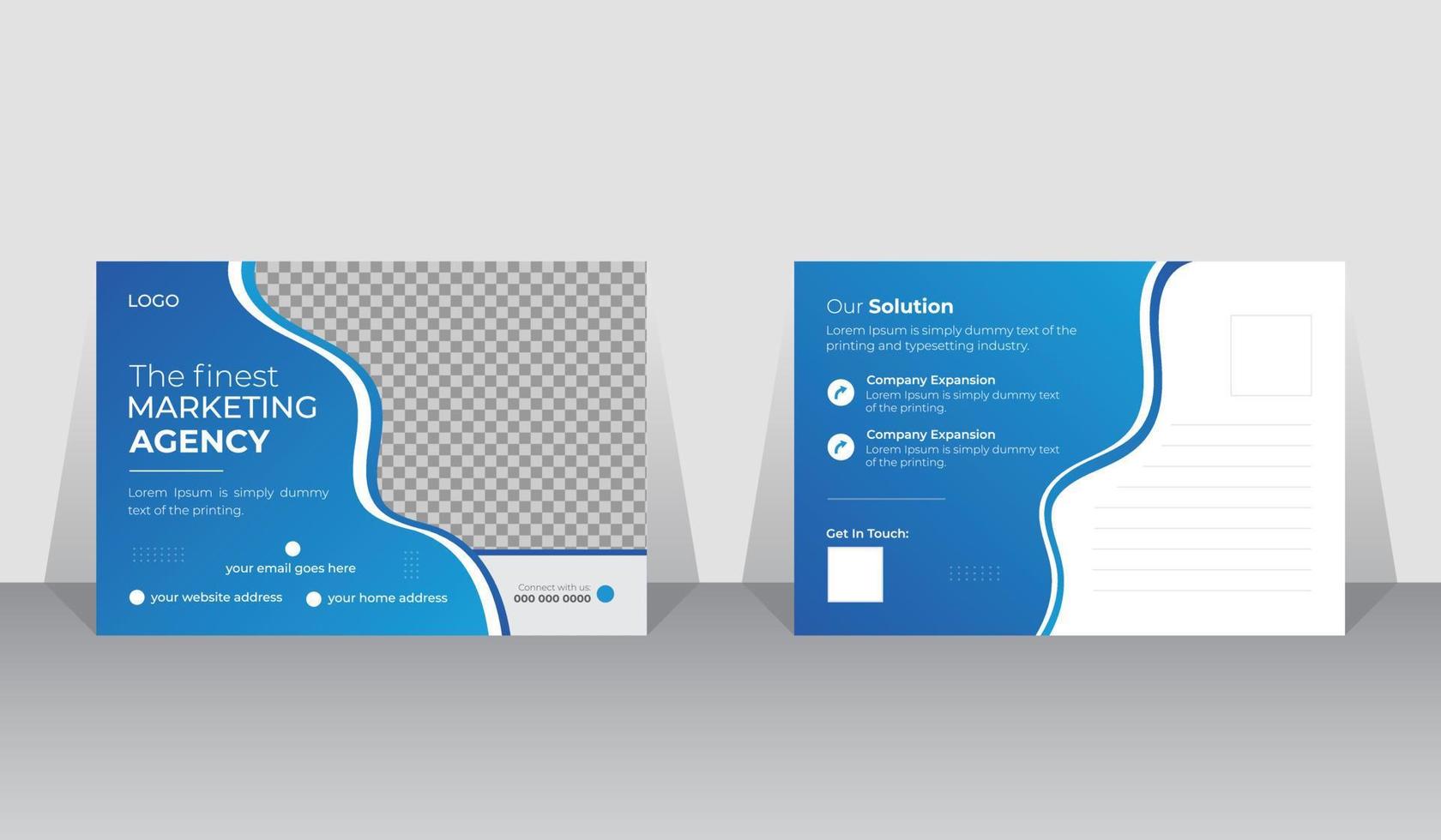 Corporate business postcard design template. amazing and modern postcard layout for printing. vector