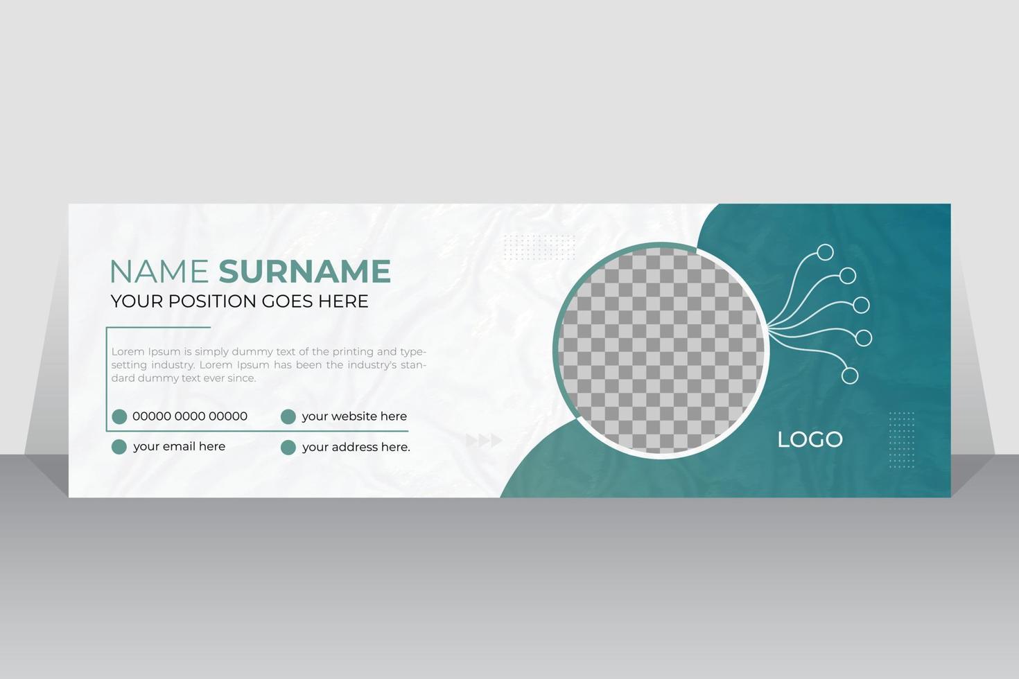 Modern Corporate Email Signature Design template. Business Email Signature Vector Banner With White Background.