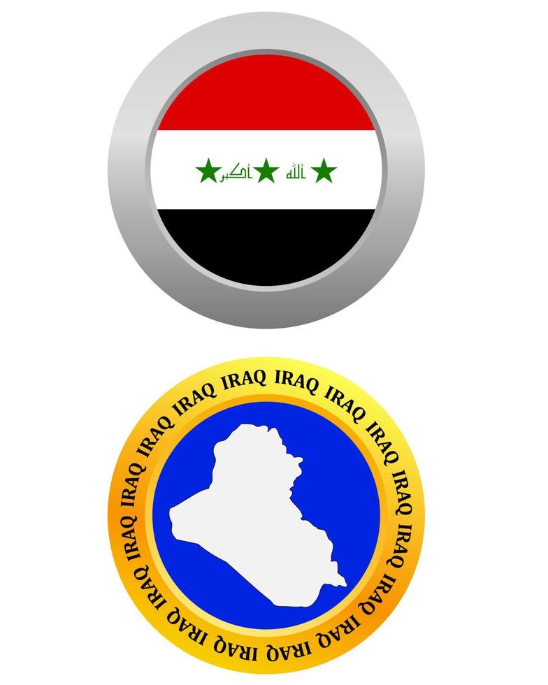 button as a symbol IRAQ flag and map on a white background vector