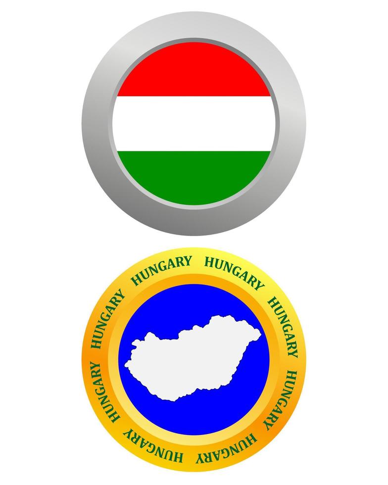 button as a symbol HUNGARY flag and map on a white background vector