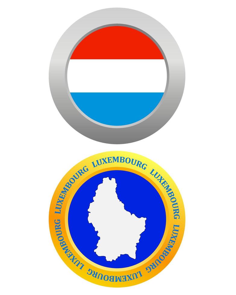 button as a symbol LUXEMBOURG flag and map on a white background vector