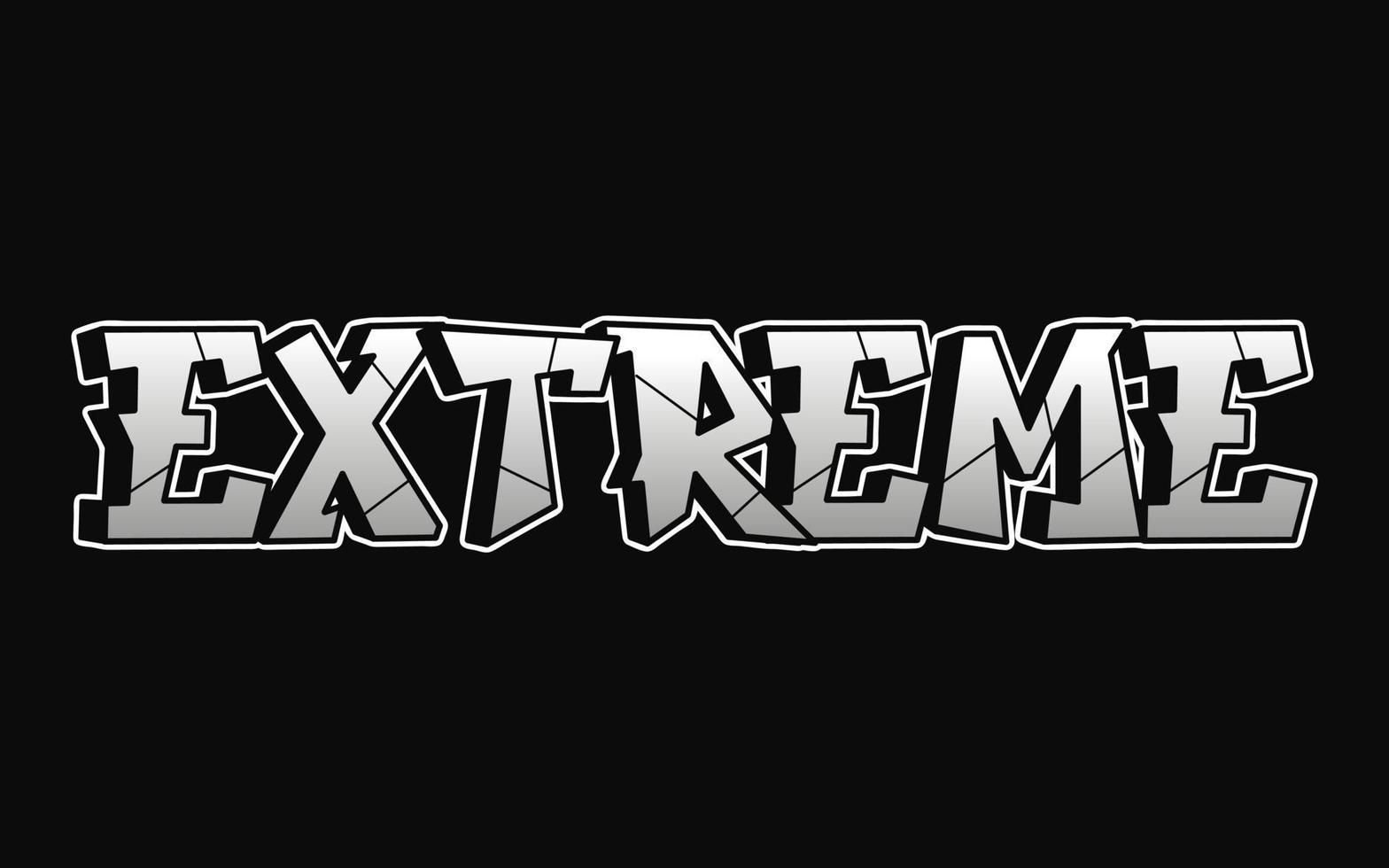 Extreme word graffiti style letters.Vector hand drawn doodle cartoon logo illustration.Funny cool extreme letters, fashion, graffiti style print for t-shirt, poster concept vector