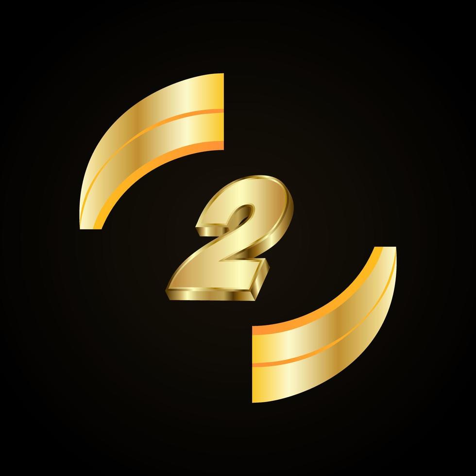 2 Golden numbers. vector 3d realistic.