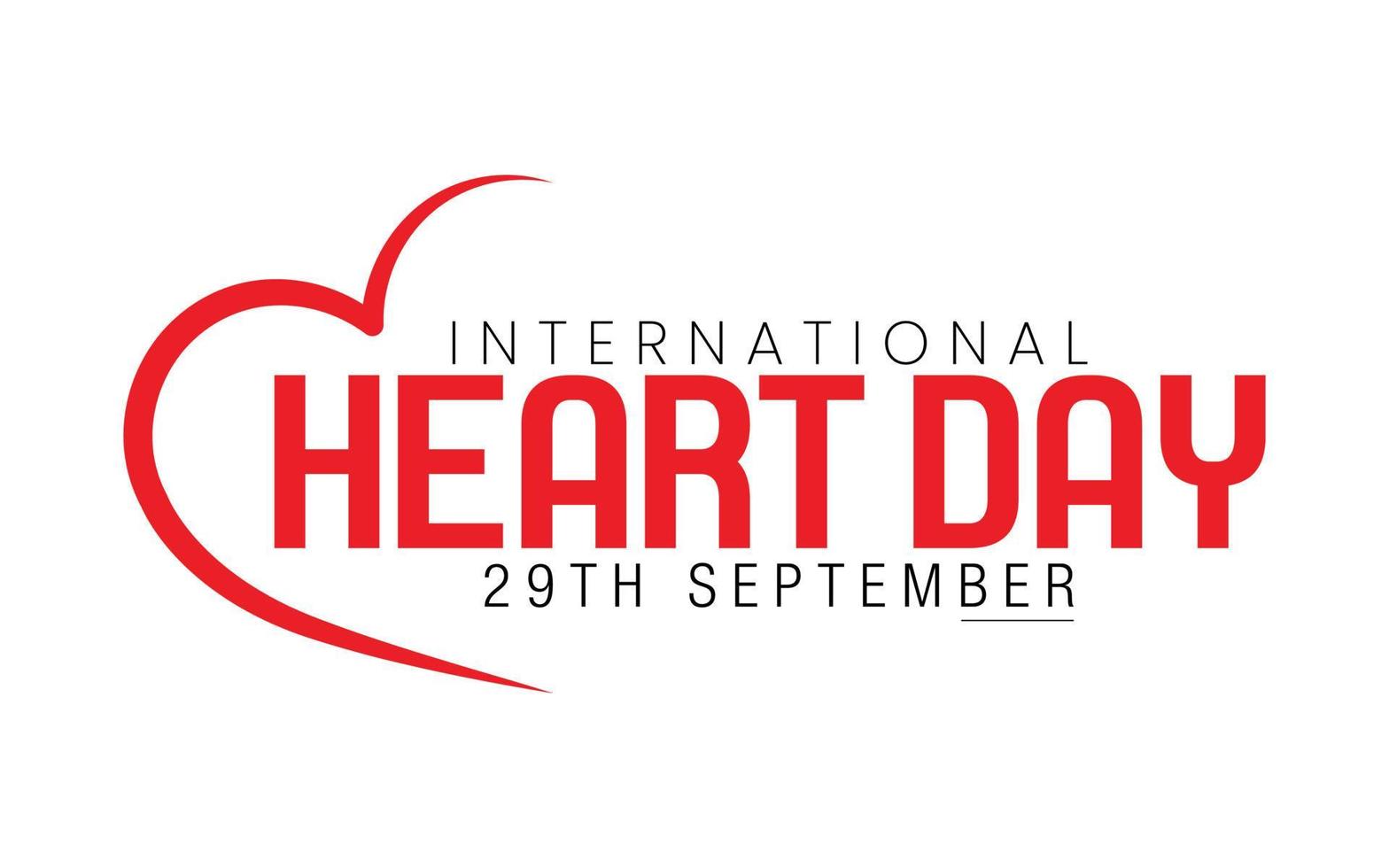 World Heart Day With Red Heart Design Template vector