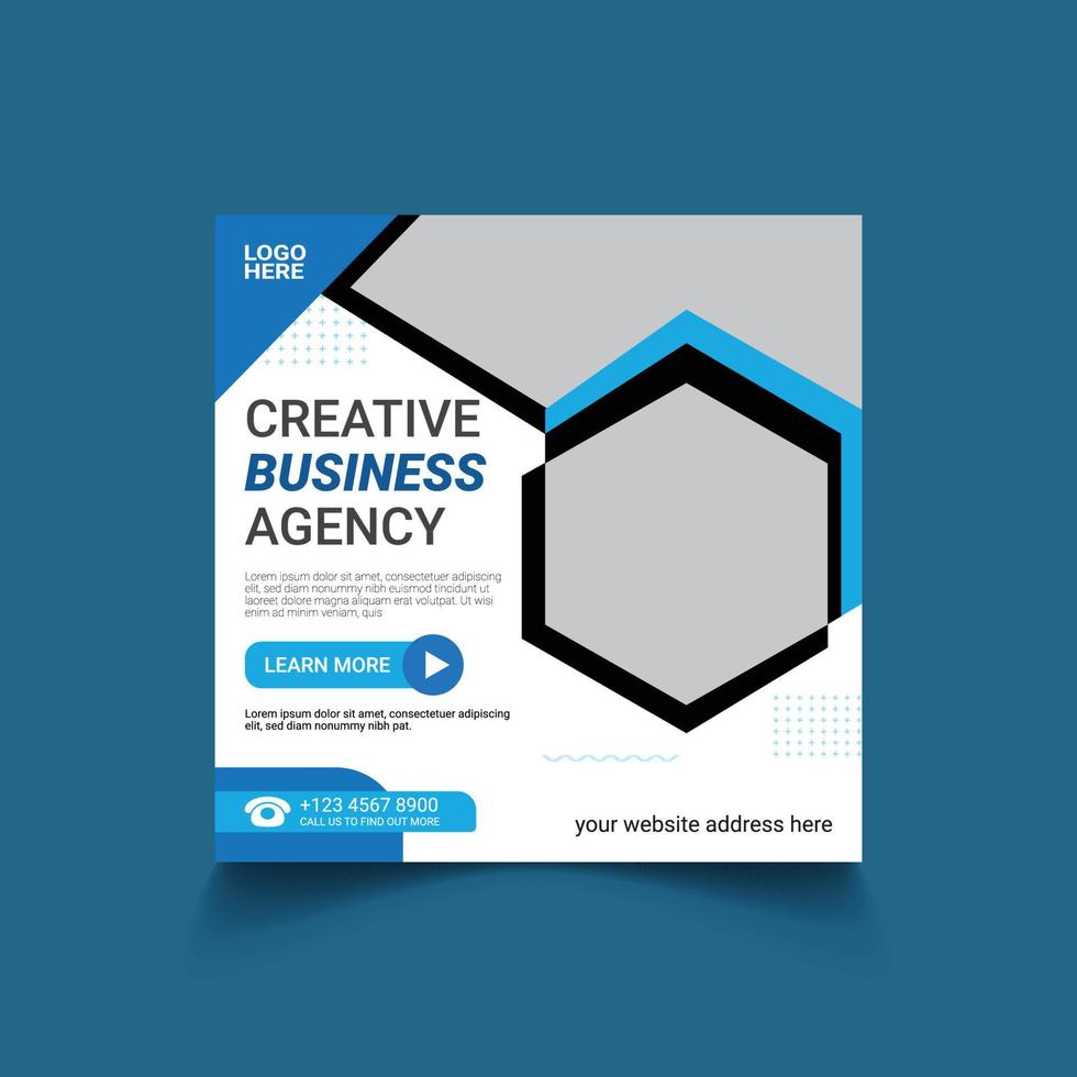 Creative business agency social media post design template vector