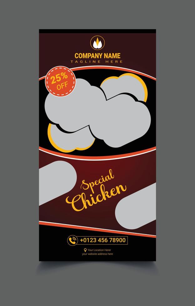 plantilla de banner de comida enrollable vector