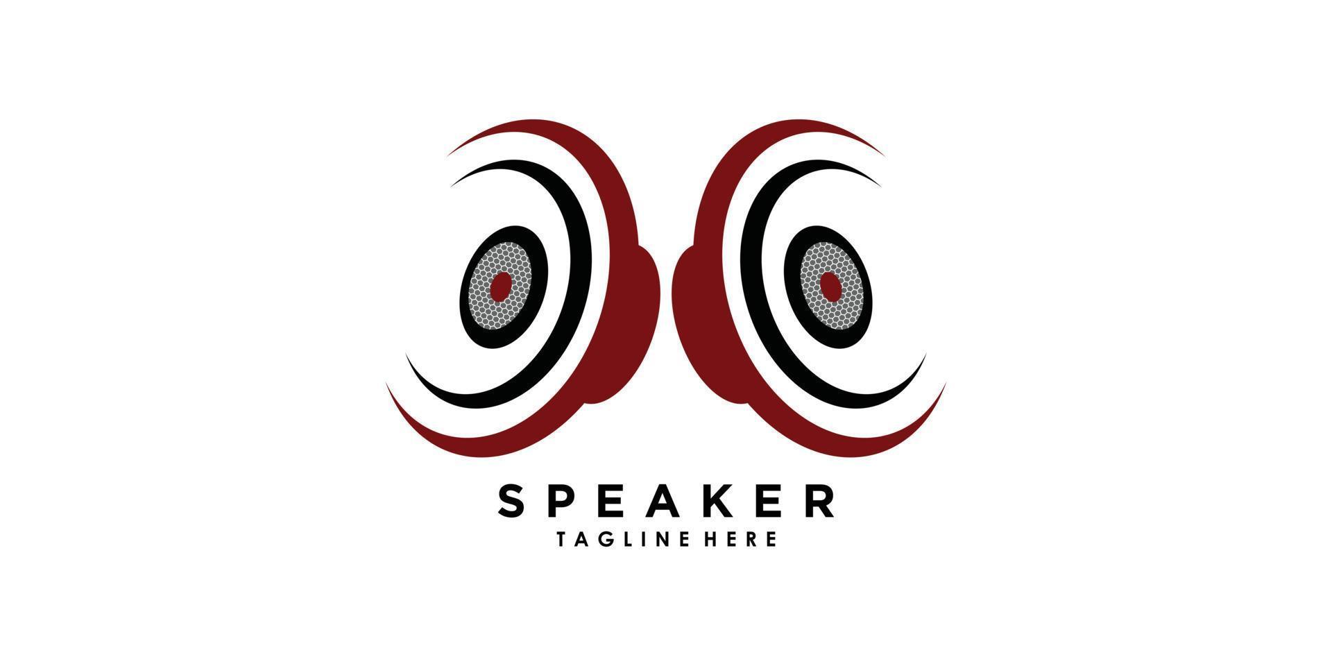 speaker sound system logo design with creative concept premium vector