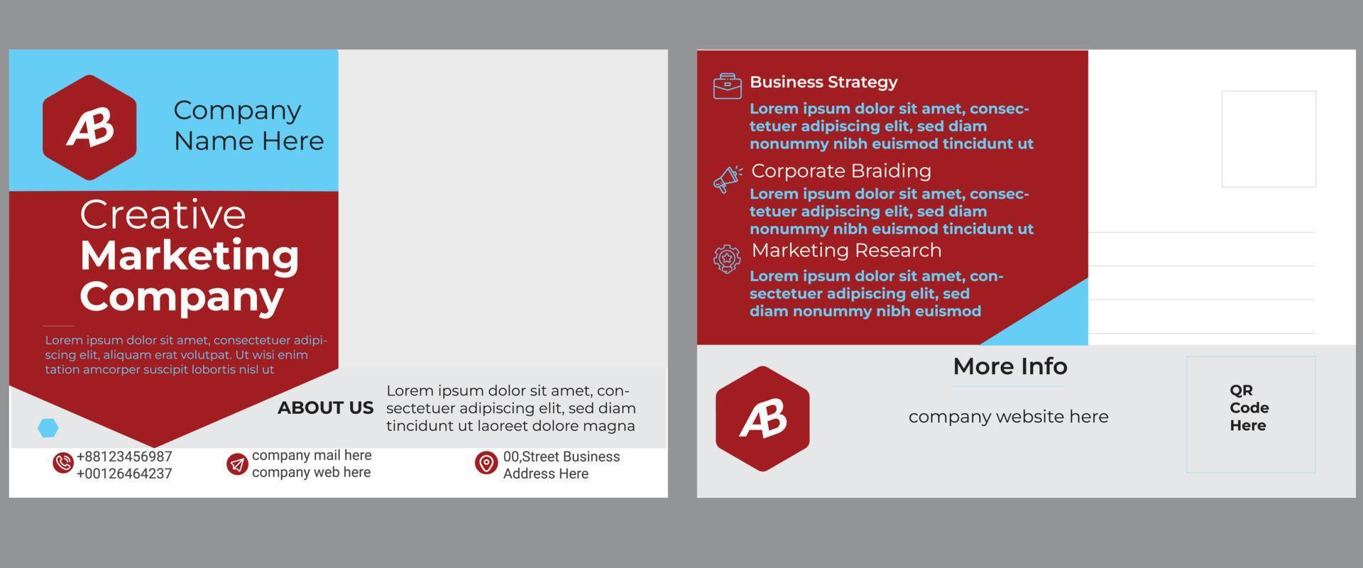 postcard design tamplate vector