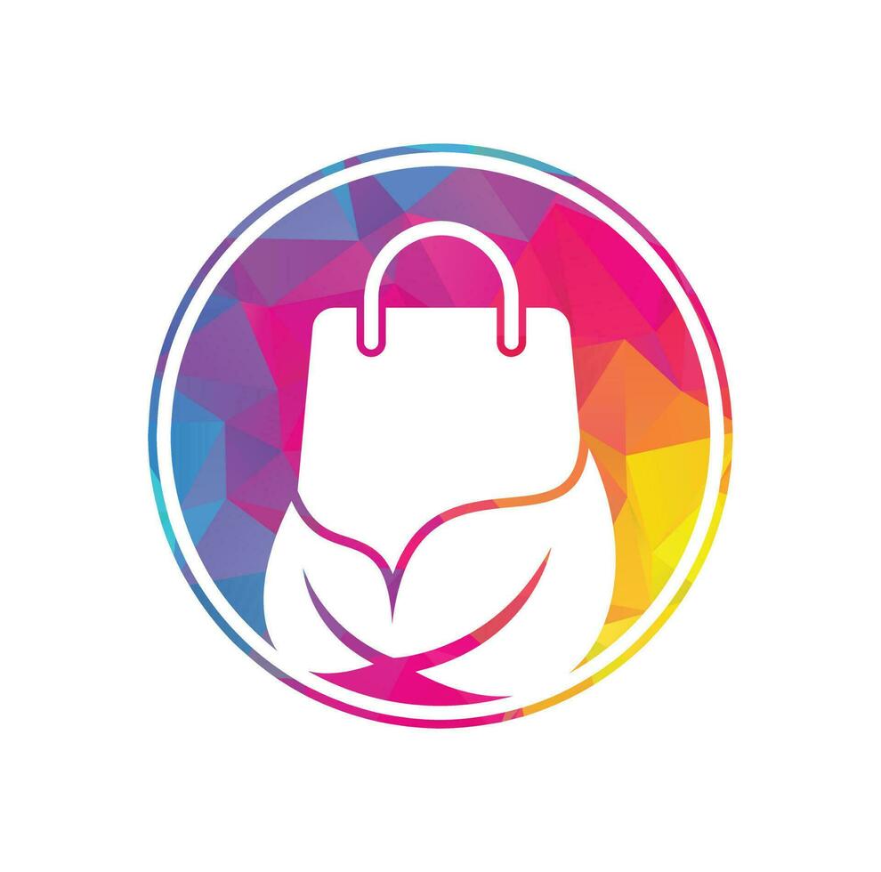 Leaf bag logo design icon template. Bag leaves recycle logo vector icon. eco green leaf organic shopping bag logo template illustration