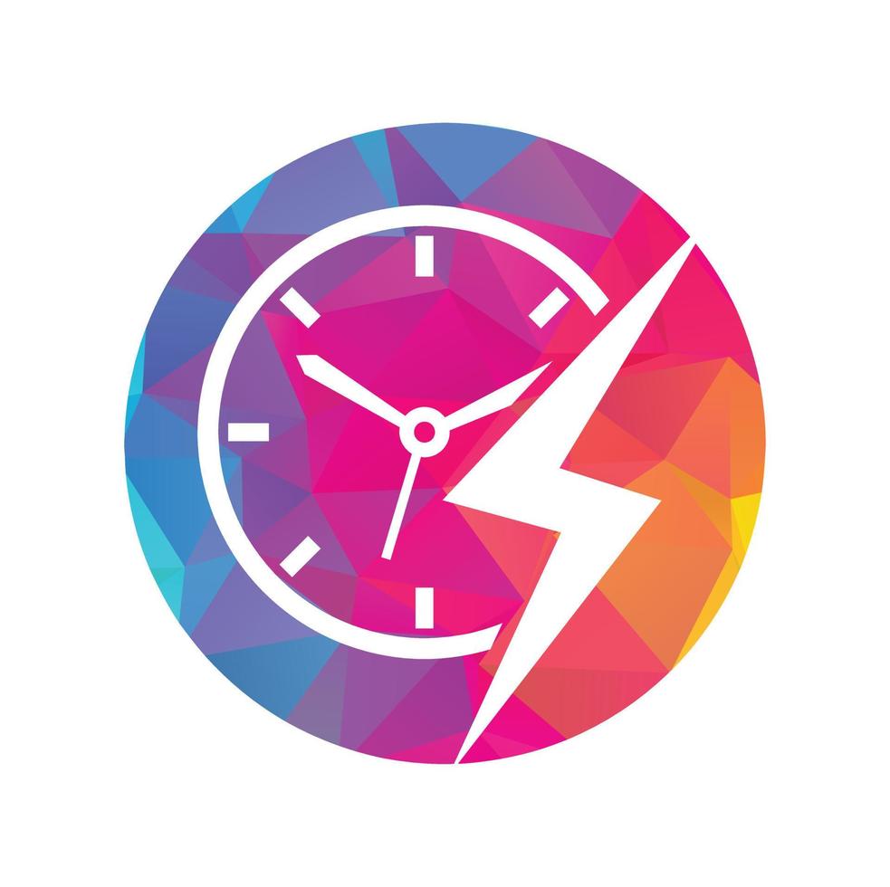 Flash time vector logo design. Thunder time logo icon vector. 11964677