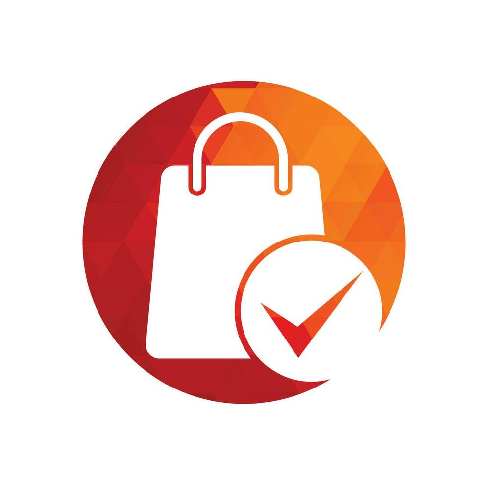 Shopping bag check logo icon. Check Shopping Logo Template, Icon, Symbol - Vector