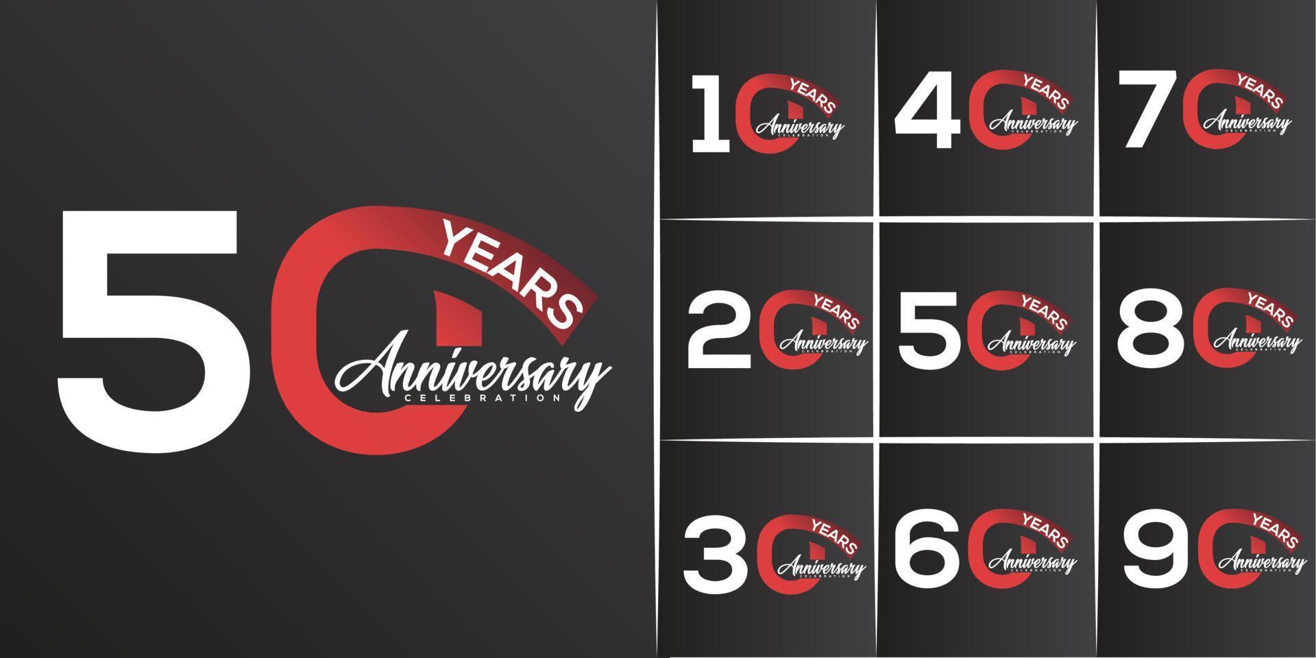 Set of Anniversary emblems , anniversary template design for web, game ,Creative poster, booklet, leaflet, flyer, magazine, invitation card vector