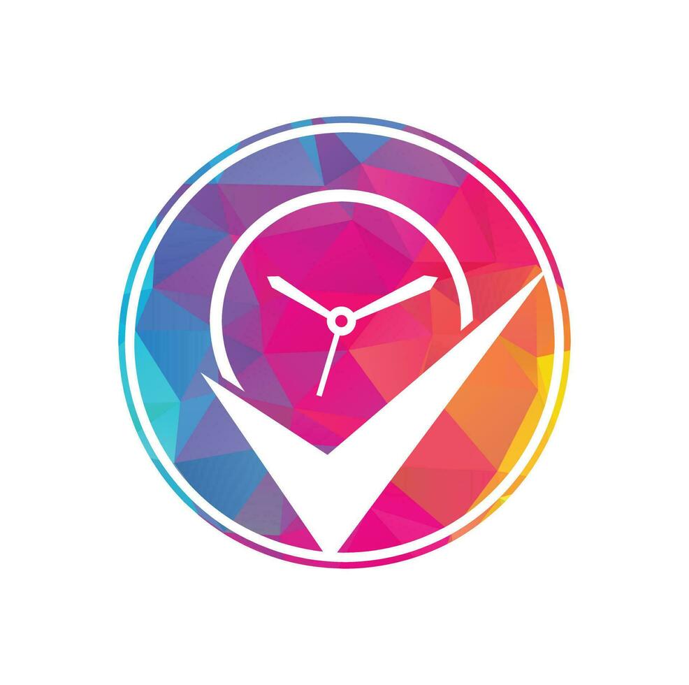 Check Time Logo Design Template. Stopwatch logo. vector