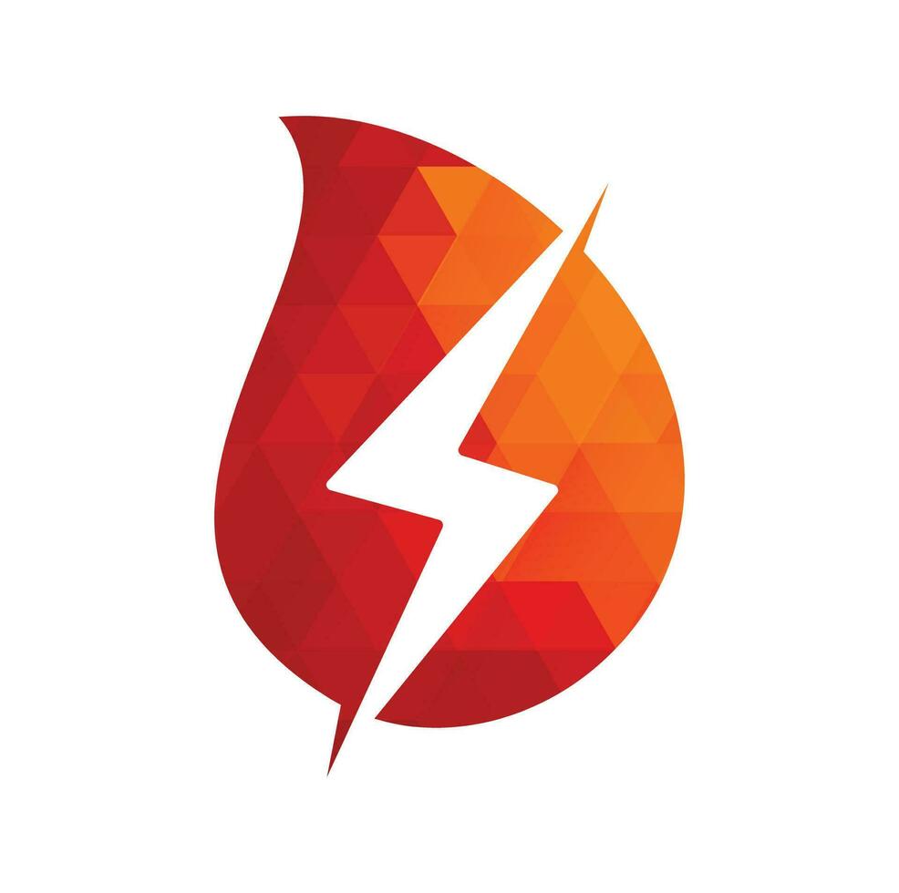 Thunder drop logo design icon vector. vector
