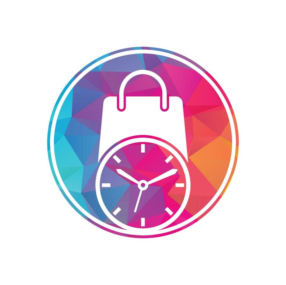 Shopping time vector logo design template.
