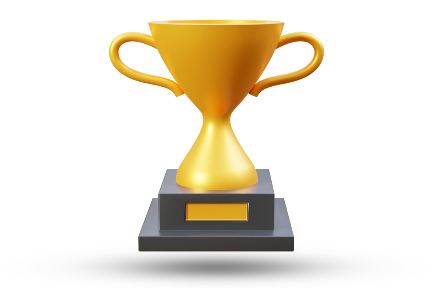 3d golden trophy or render cup png