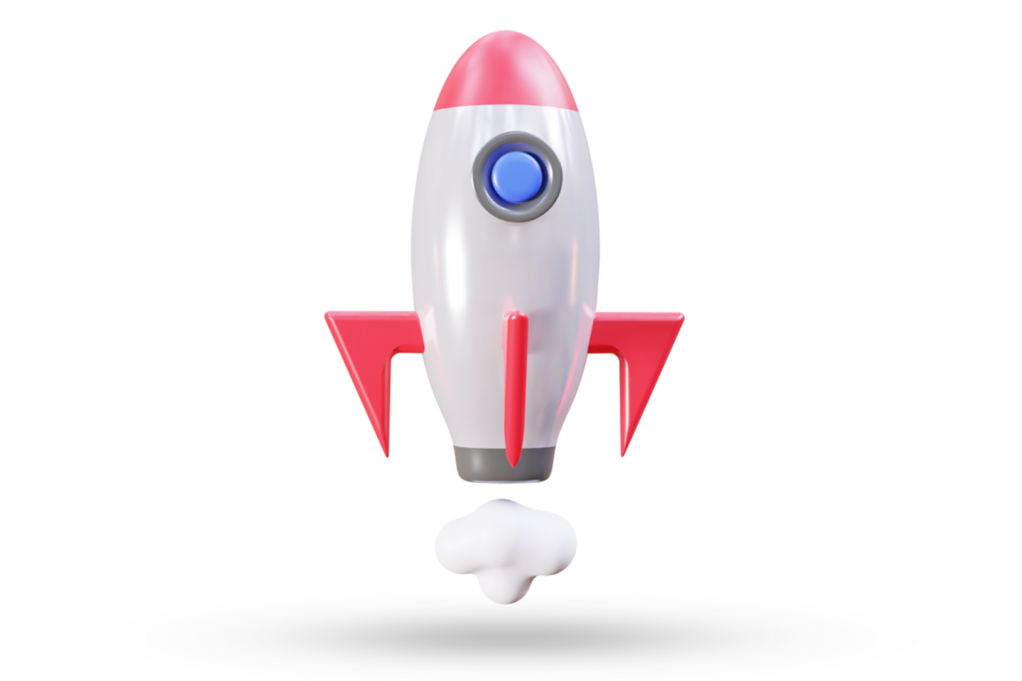 3d rocket with smoke render png