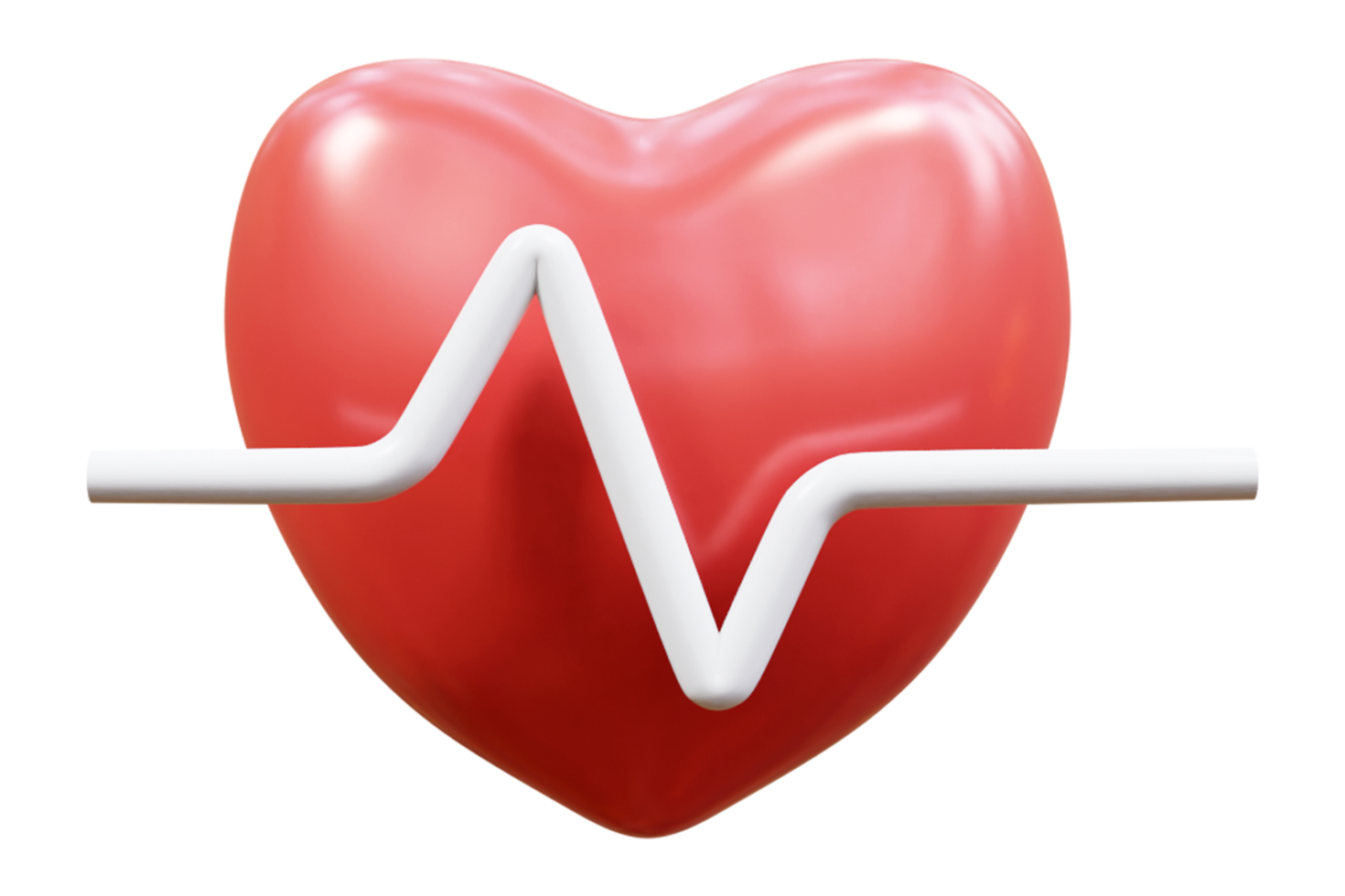 pulso de coração 3d ou ícone de onda de batimento cardíaco png