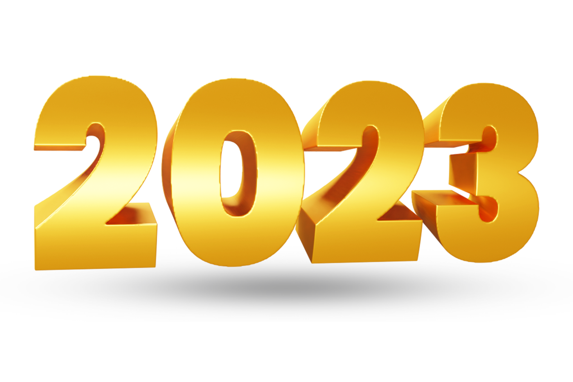 3d Oro Testo Effetto Con Contento Nuovo Anno 2023 11964962 Png