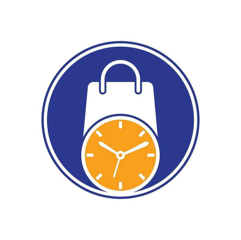 Shopping time vector logo design template.