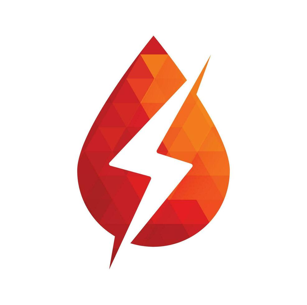 Thunder drop logo design icon vector. vector